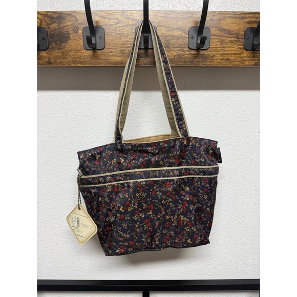 Eddie Bauer Handbags - Eddie Bauer Womens Reversible Tote bag  Lightweight Navy Blue Floral NWT